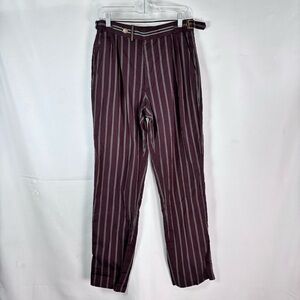 Banana Republic Athletics Marzotto Havana Fabric Striped Pants Maroon 28